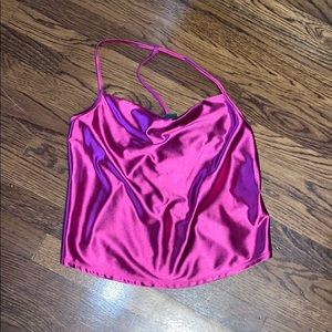 Shiny pink tank top